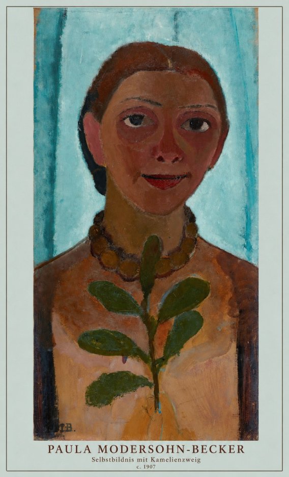 Paula Modersohn-Becker Selbstbildnis Mit Kamelienzweig No5 - Juliste