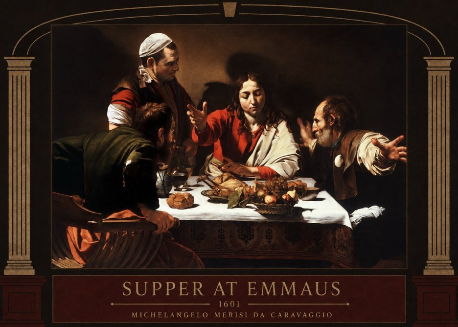 Michelangelo Merisi da Caravaggio Supper at Emmaus No3 - Juliste