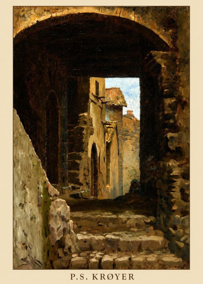 P.S. Krøyer Archway in an Italian Street No6 - Juliste