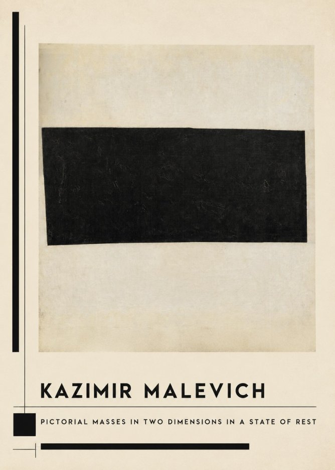Kazimir Malevich Pictorial Masses in Two Dimensions in a State of Rest No1 - Juliste
