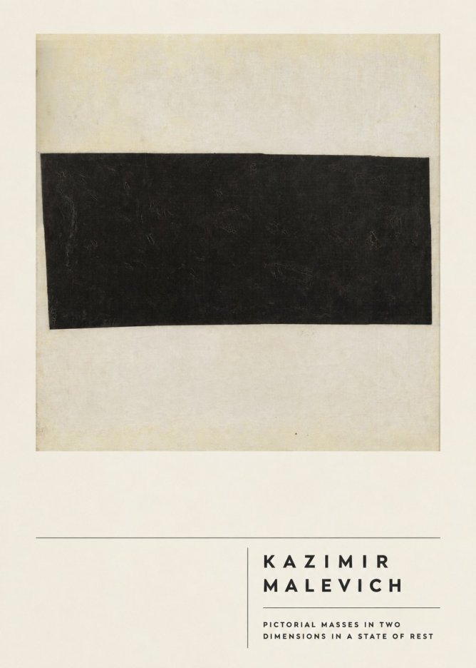 Kazimir Malevich Pictorial Masses in Two Dimensions in a State of Rest No2 - Juliste