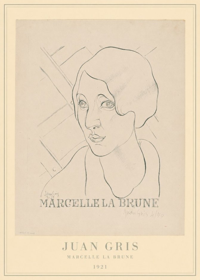 Juan Gris Marcelle La Brune I No4 - Juliste