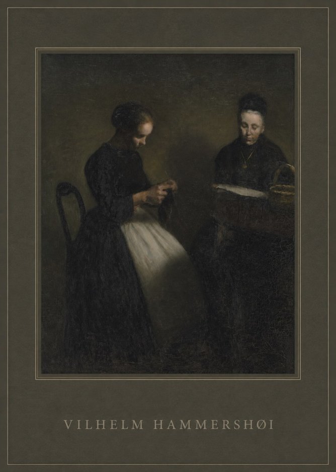 Vilhelm Hammershøi Two Women Knitting No4 - Juliste