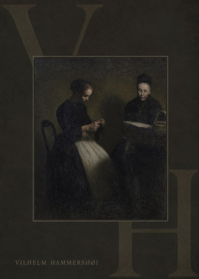Vilhelm Hammershøi Two Women Knitting No5 - Juliste