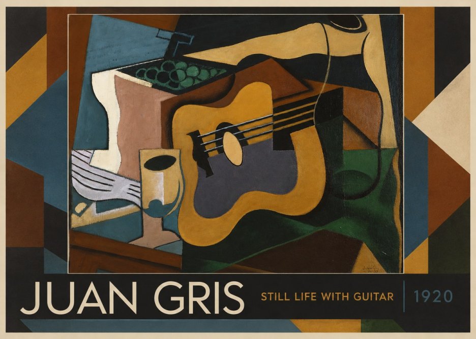 Juan Gris Still Life with Guitar No1 - Juliste