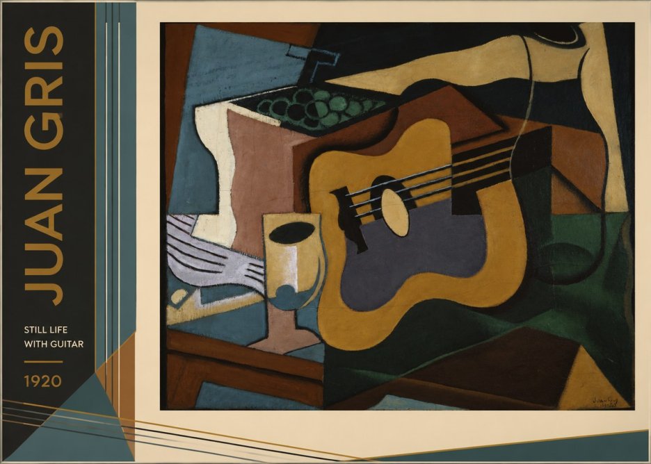 Juan Gris Still Life with Guitar No2 - Juliste