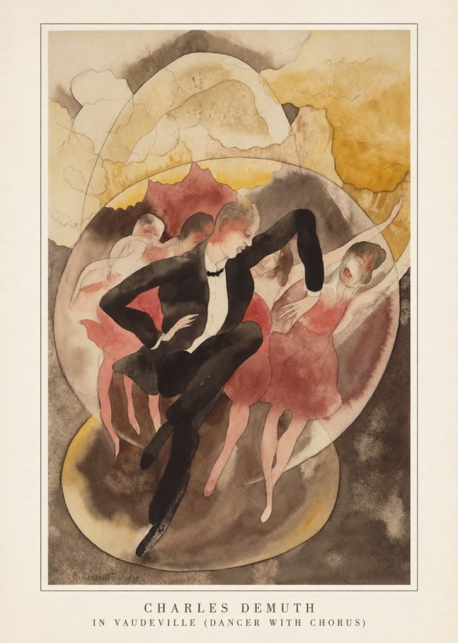 Charles Demuth In Vaudeville (Dancer with Chorus) No4 - Juliste