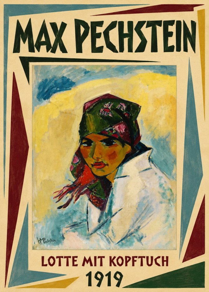 Max Pechstein Lotte Mit Kopftuch 1919 No1 - Juliste