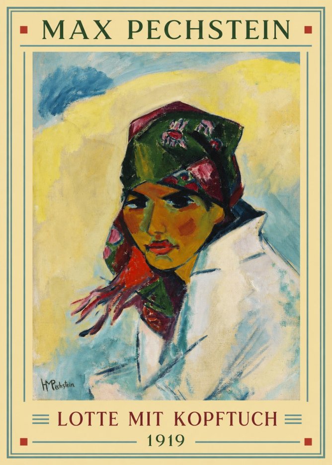 Max Pechstein Lotte Mit Kopftuch 1919 No2 - Juliste