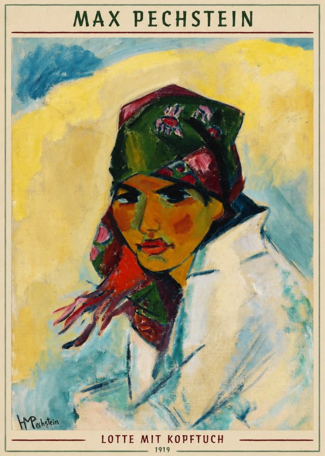 Max Pechstein Lotte Mit Kopftuch 1919 No6 - Juliste