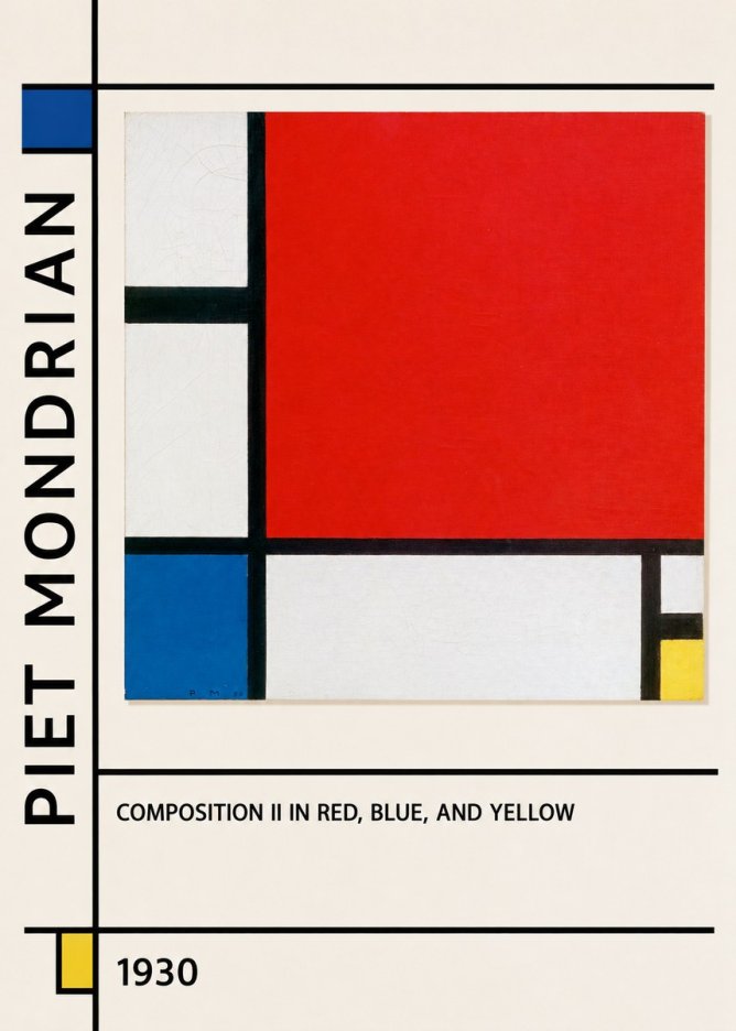 Piet Mondrian Composition Ii in Red, Blue, and Yellow No2 - Juliste