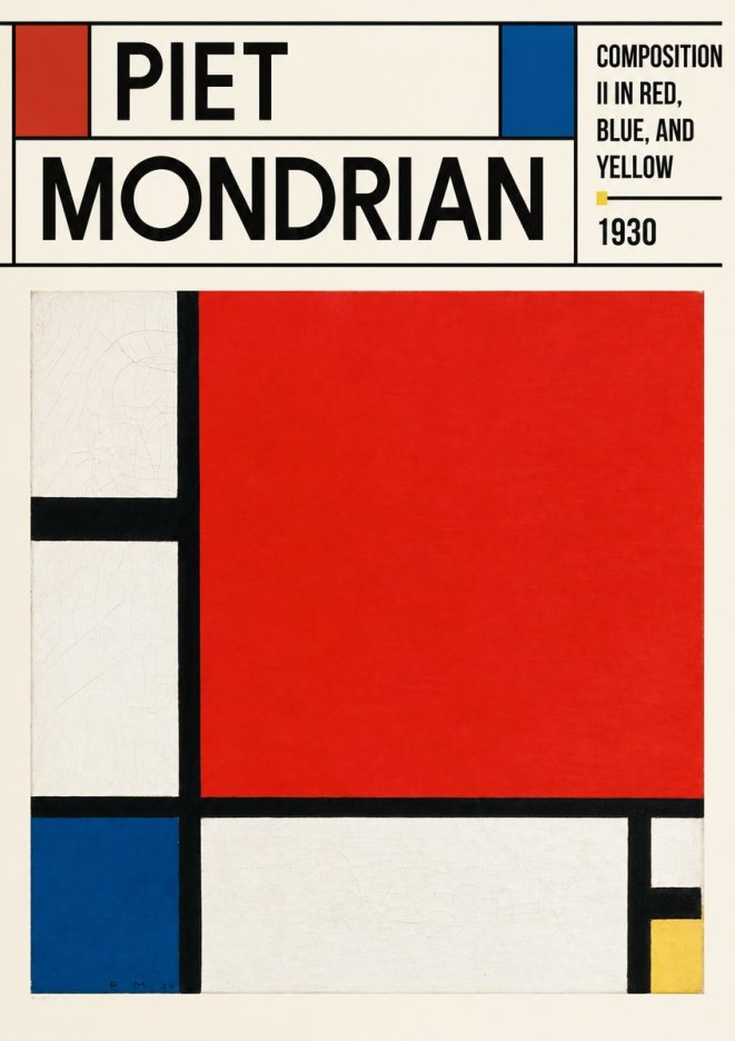 Piet Mondrian Composition Ii in Red, Blue, and Yellow No3 - Juliste