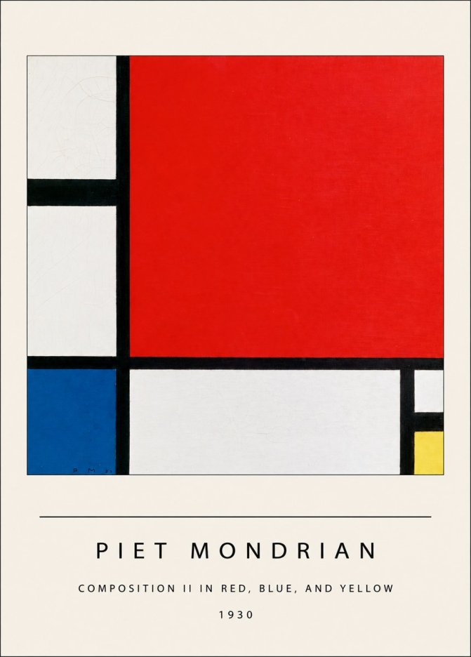 Piet Mondrian Composition Ii in Red, Blue, and Yellow No4 - Juliste
