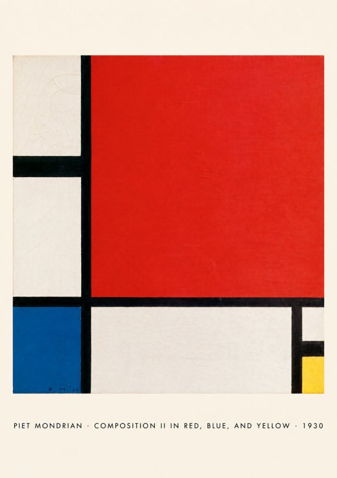 Piet Mondrian Composition Ii in Red, Blue, and Yellow No5 - Juliste