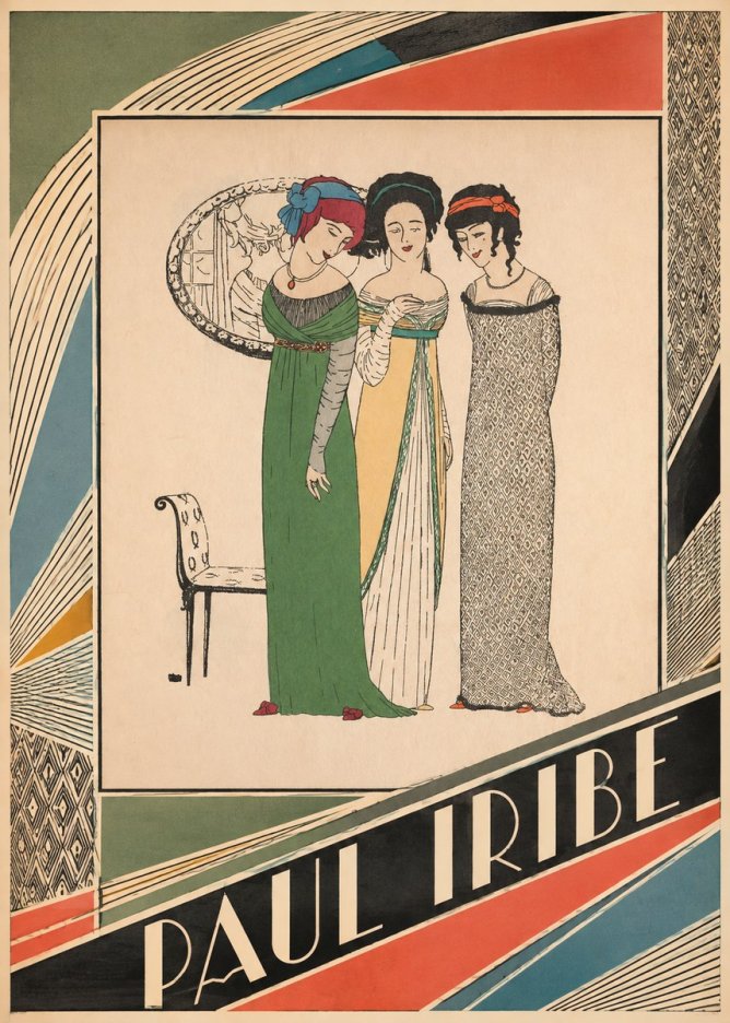 Paul Iribe Three Women in Fashion No5 - Juliste