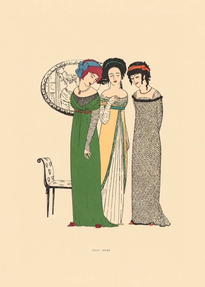 Paul Iribe Three Women in Fashion No6 - Juliste