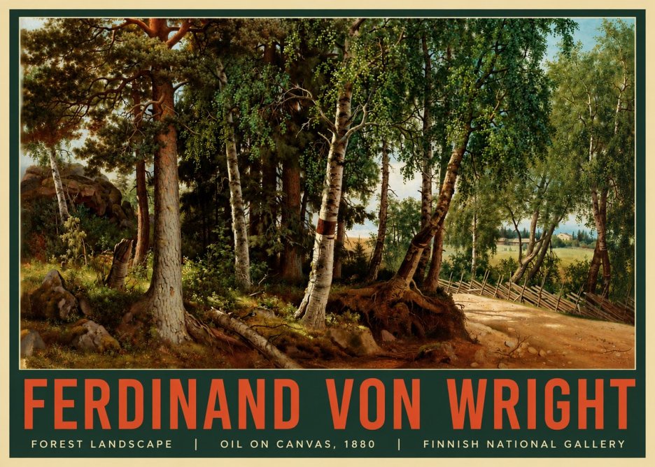 Ferdinand von Wright Forest Landscape No2 - Juliste