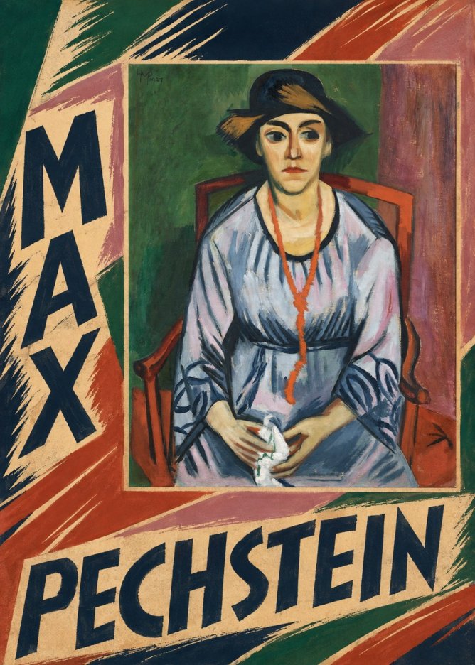 Max Pechstein Seated Woman with Hat No6 - Juliste