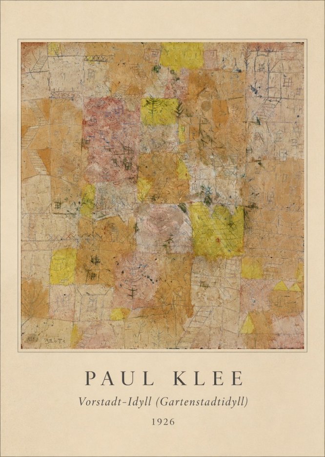 Paul Klee Vorstadt-idyll (Gartenstadtidyll) No3 - Juliste