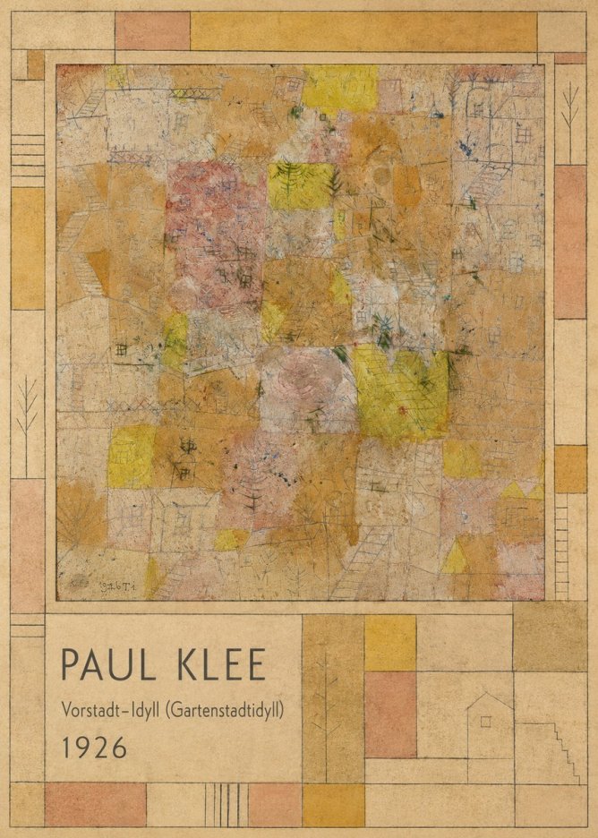 Paul Klee Vorstadt-idyll (Gartenstadtidyll) No4 - Juliste