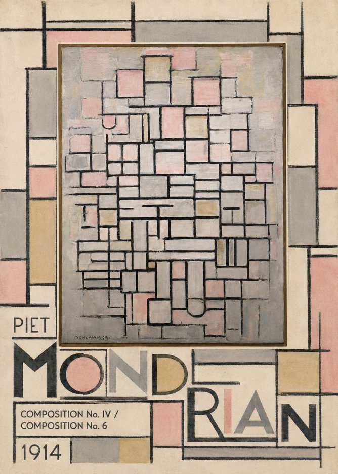 Piet Mondrian Composition No. Iv / Composition No. 6 No4 - Juliste