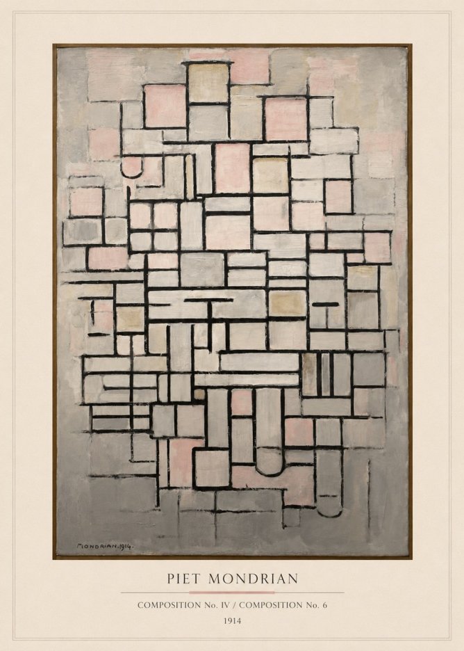 Piet Mondrian Composition No. Iv / Composition No. 6 No5 - Juliste