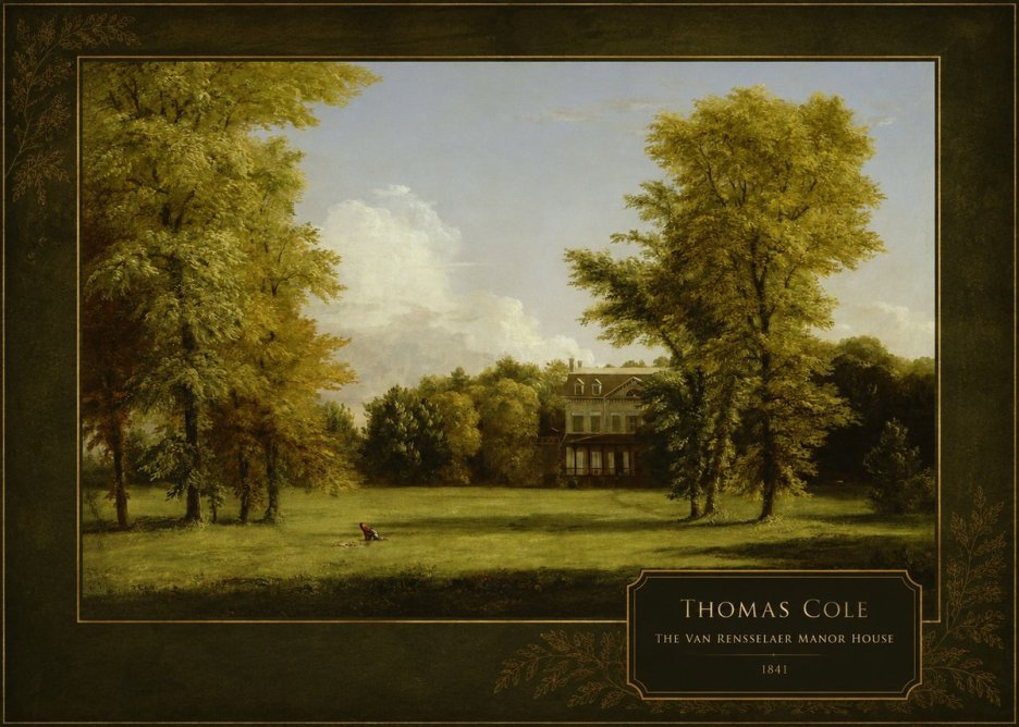 Thomas Cole The Van Rensselaer Manor House - 1841 No4 - Juliste
