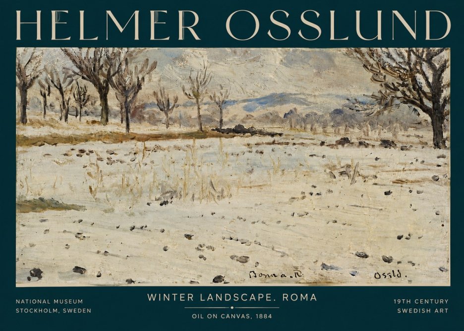 Helmer Osslund Winter Landscape. Roma No3 - Juliste