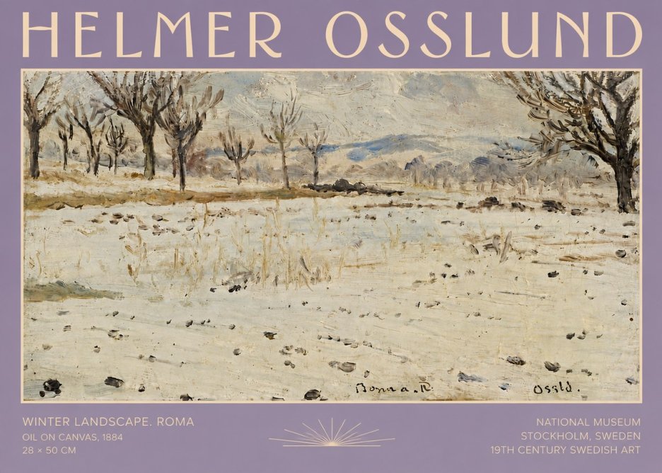 Helmer Osslund Winter Landscape. Roma No5 - Juliste
