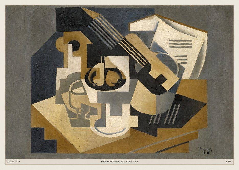 Juan Gris Guitare Et Compotier Sur Une Table No6 - Juliste