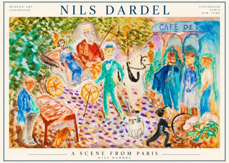 Nils Dardel A Scene from Paris No1 - Juliste