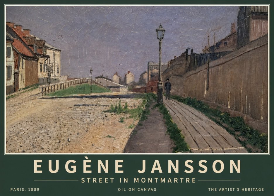 Eugène Jansson Street in Montmartre, 1889 No3 - Juliste