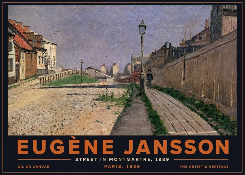 Eugène Jansson Street in Montmartre, 1889 No5 - Juliste