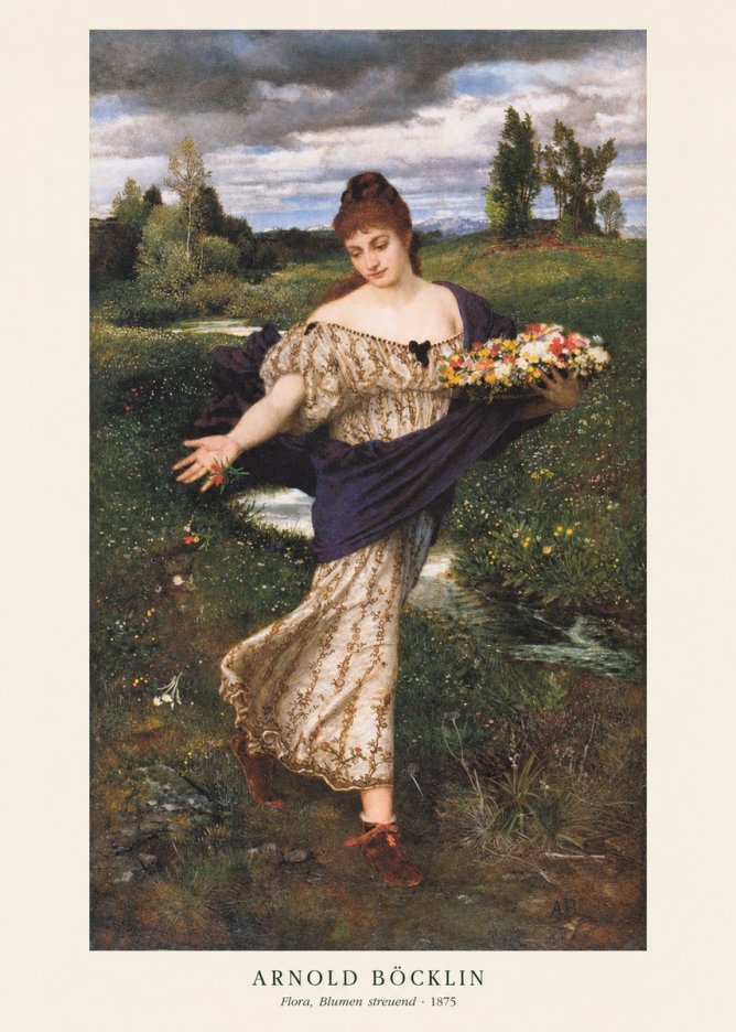 Arnold Böcklin Flora, Blumen Streuend I No2 - Juliste