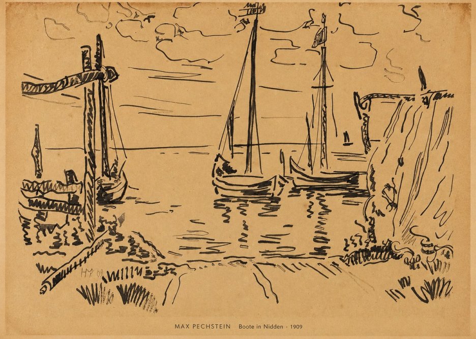Max Pechstein Boote in Nidden No6 - Juliste