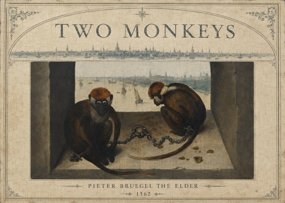 Pieter Bruegel Two Monkeys I No6 - Juliste