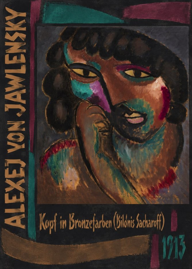 Alexej von Jawlensky Kopf in Bronzefarben (Bildnis Sacharoff) No2 - Juliste