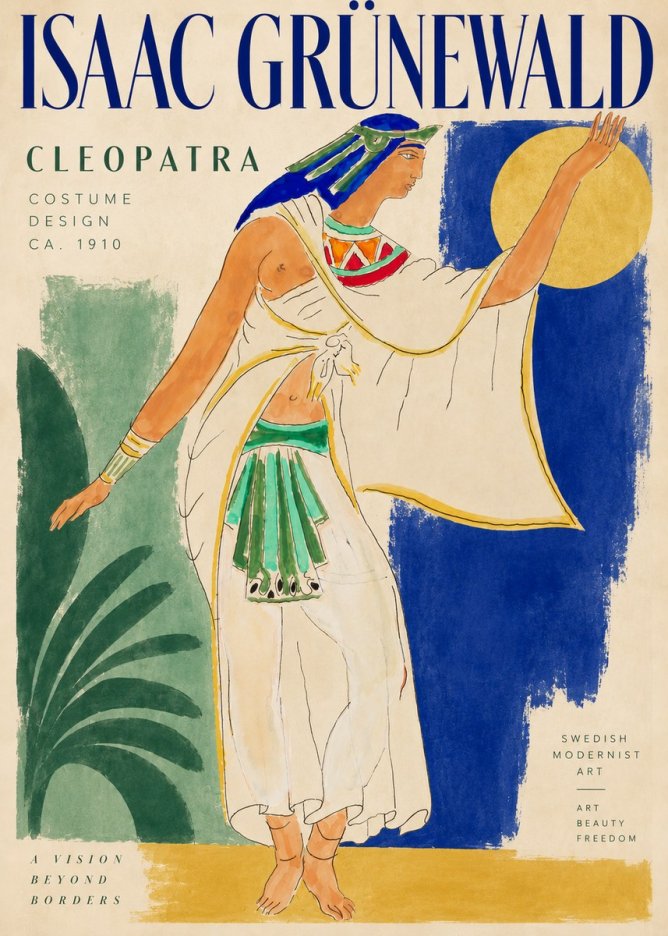Isaac Grünewald Cleopatra - Costume Design No3 - Juliste