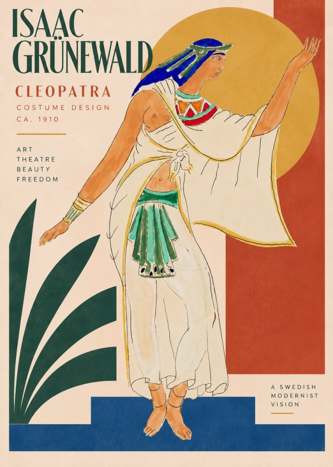 Isaac Grünewald Cleopatra - Costume Design No4 - Juliste