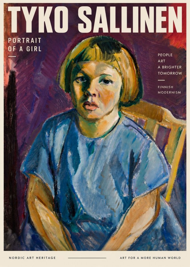 Tyko Sallinen Portrait of a Girl I No3 - Juliste