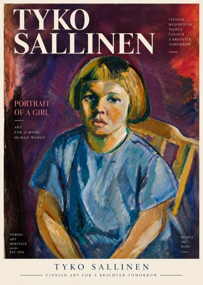 Tyko Sallinen Portrait of a Girl I No6 - Juliste