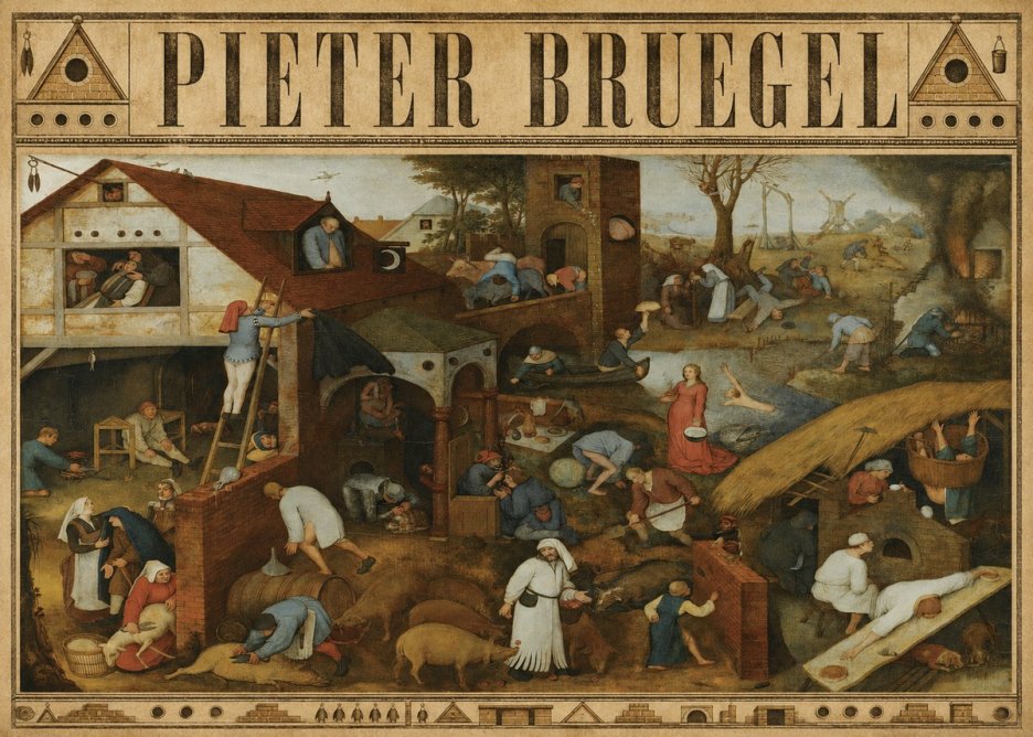 Pieter Bruegel Netherlandish Proverbs I No4 - Juliste