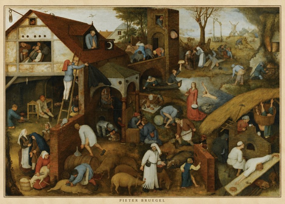 Pieter Bruegel Netherlandish Proverbs I No5 - Juliste