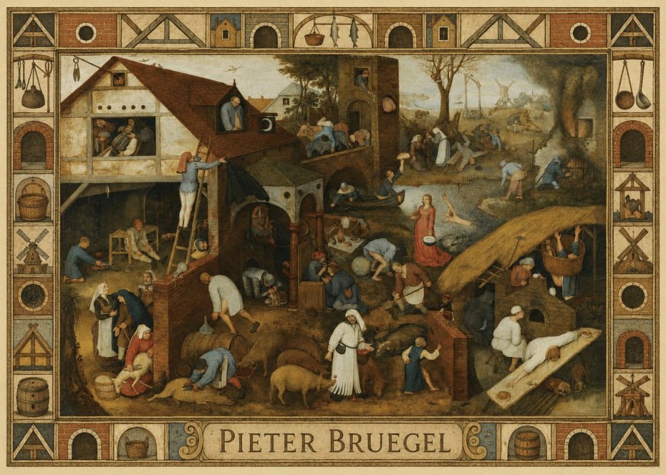 Pieter Bruegel Netherlandish Proverbs I No6 - Juliste