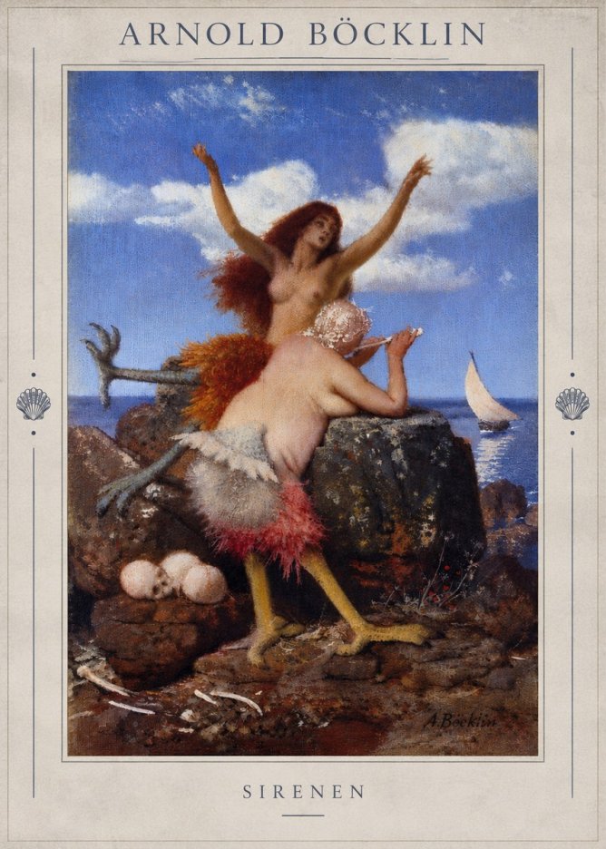 Arnold Böcklin Sirenen No4 - Juliste