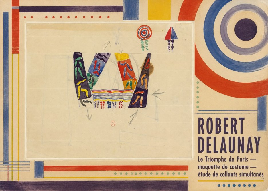 Robert Delaunay Le Triomphe De Paris — Maquette De Costume — Étude De Collants Simultanés No2 - Juliste