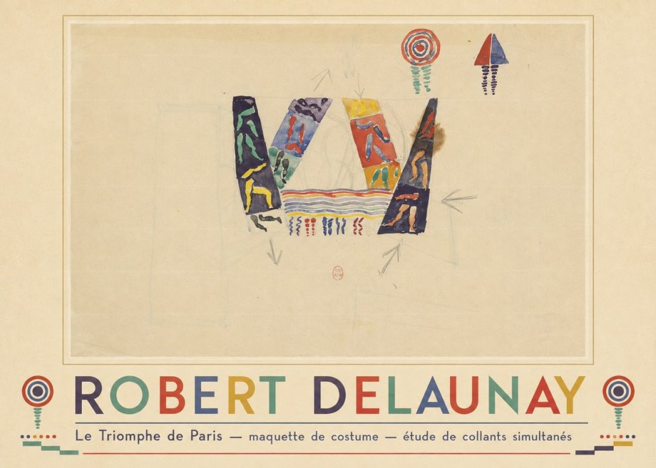 Robert Delaunay Le Triomphe De Paris — Maquette De Costume — Étude De Collants Simultanés No3 - Juliste