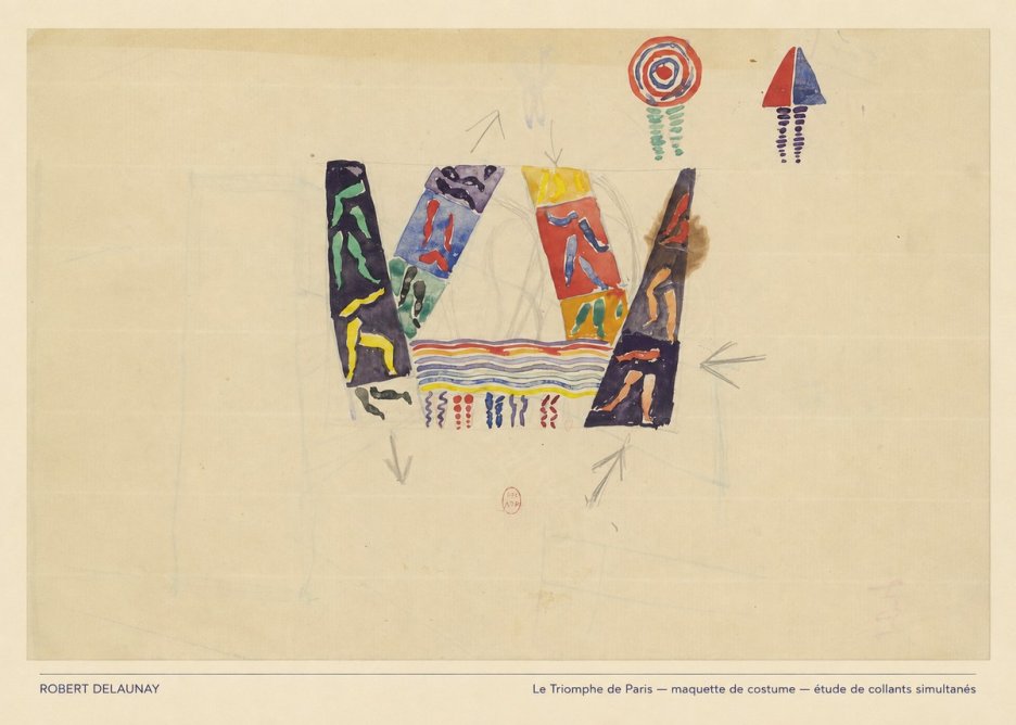 Robert Delaunay Le Triomphe De Paris — Maquette De Costume — Étude De Collants Simultanés No5 - Juliste