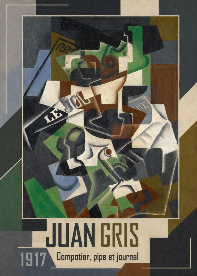 Juan Gris Compotier, Pipe Et Journal No1 - Juliste