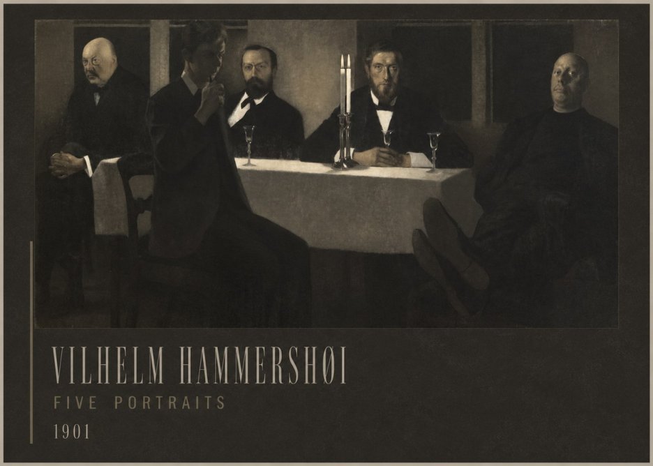 Vilhelm Hammershøi Five Portraits I No2 - Juliste